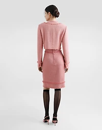 Short raschel tweed jacket