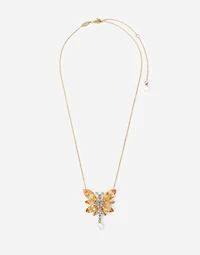 Butterfly Necklace 18-carat yellow gold and citrines