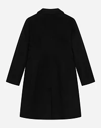 Single-breasted wool coat with branded buttons