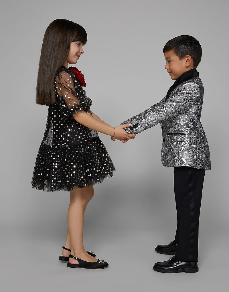 Single-breasted foiled jacquard jacket