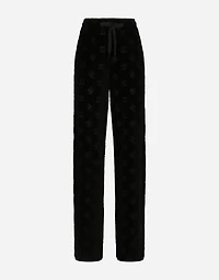 Flocked jersey pants with all-over DG logo