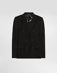 Sicilia double-breasted jacket cordonetto lace