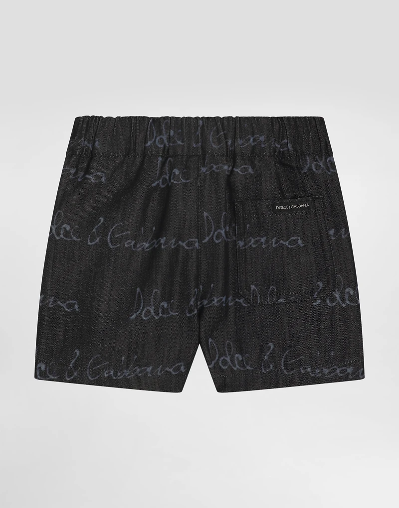 Denim shorts with Dolce&Gabbana logo