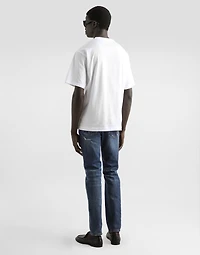 Cotton T-shirt with Italian Holiday print