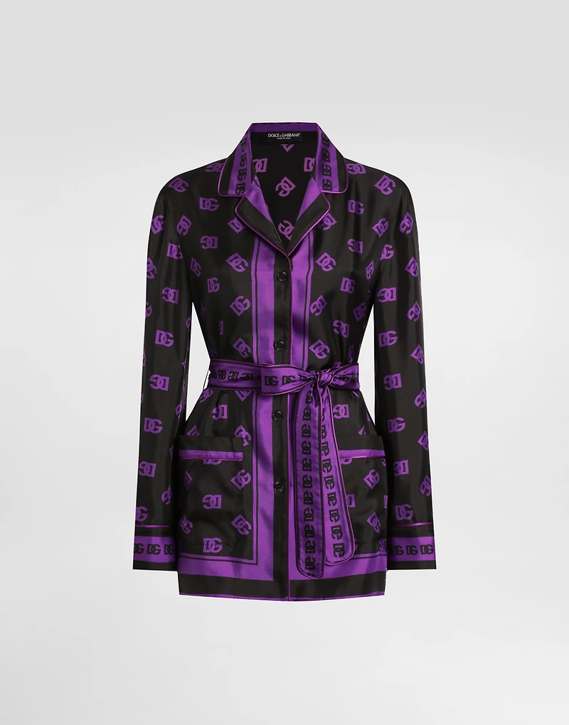 DG all-over print silk twill vanity shirt