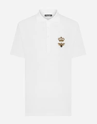 Cotton piqué polo-shirt with embroidery