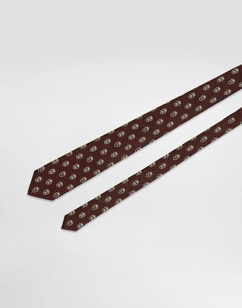 Jacquard tie with heraldic shields