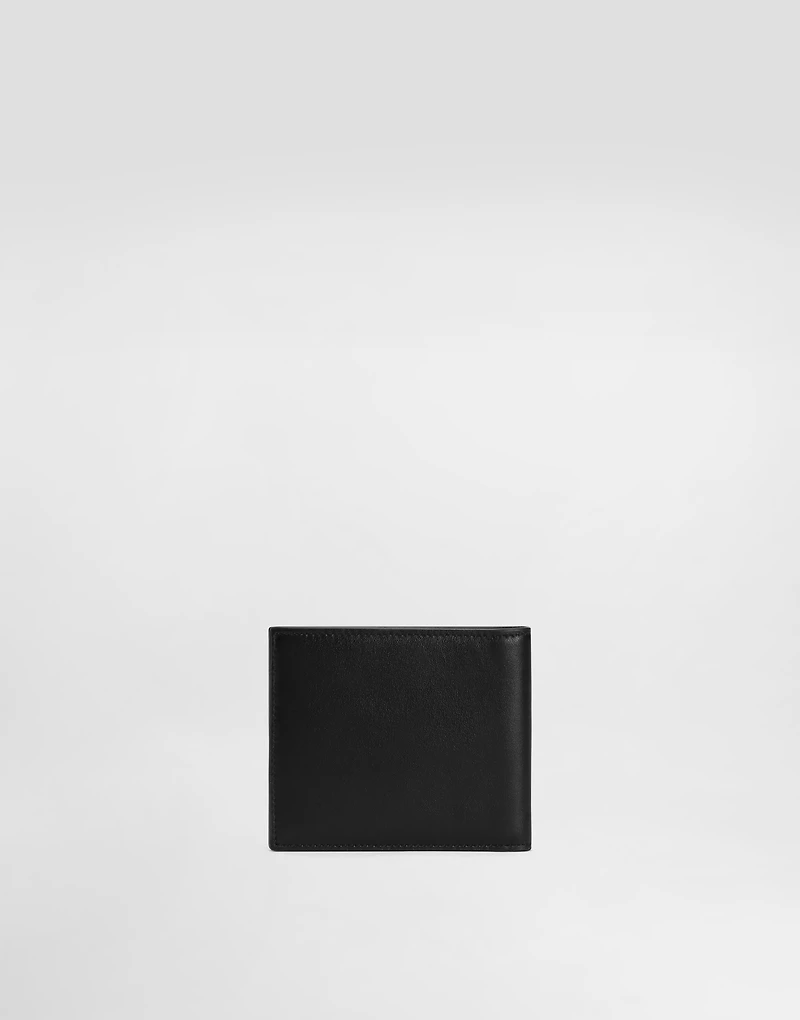 Calfskin bifold wallet with logo