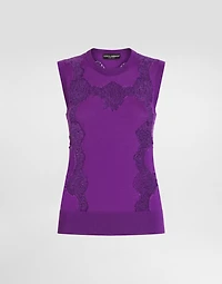 Wool and lace tank top