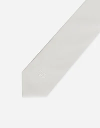 6-cm silk blade tie with DG logo embroidery