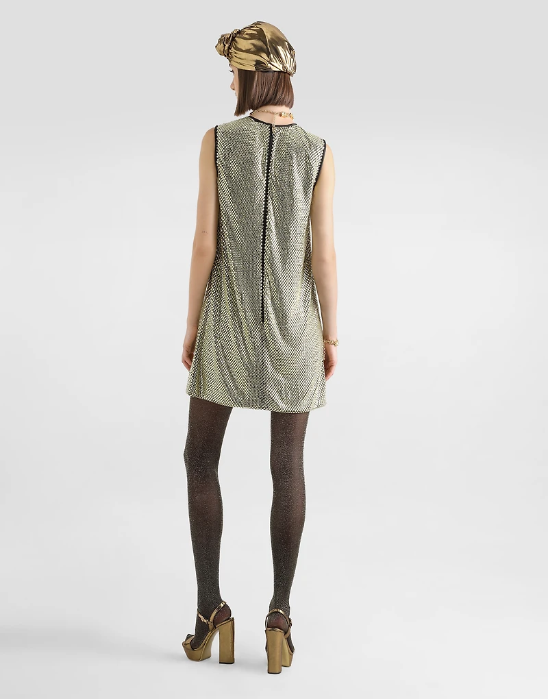 Short crystal mesh dress