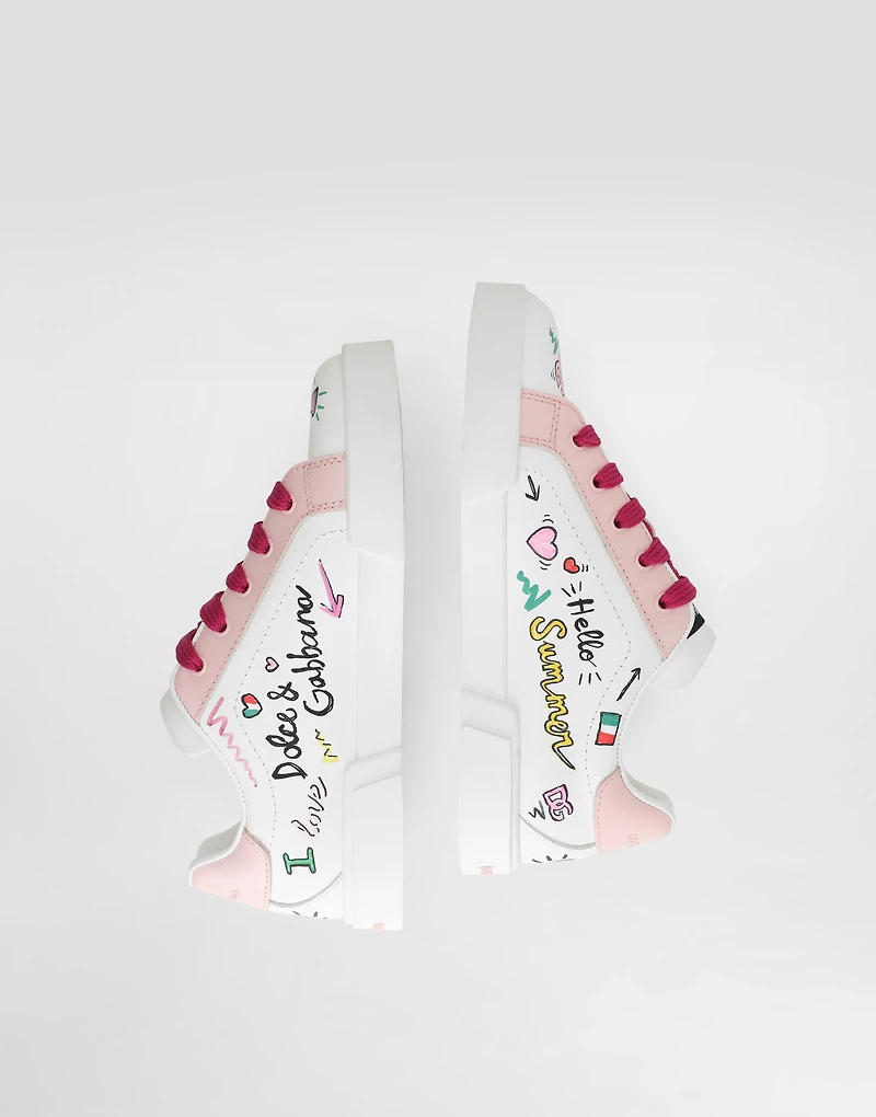 Printed calfskin Portofino Light sneakers