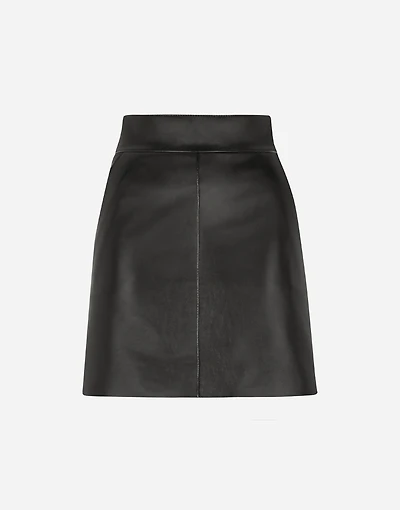 Short leather skirt