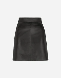Short leather skirt