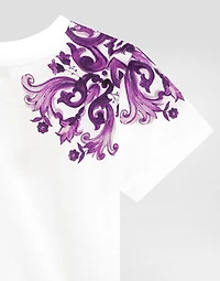 Majolica-print short-sleeved jersey t-shirt