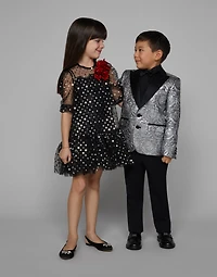 Single-breasted foiled jacquard jacket