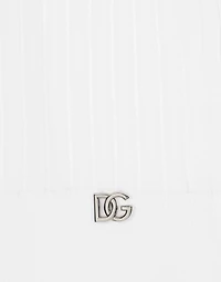 Ribbed viscose sweater with metal DG logo pin