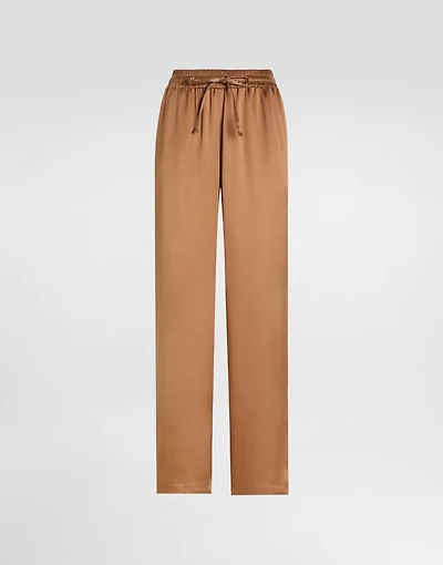 Double silk satin pajama pants