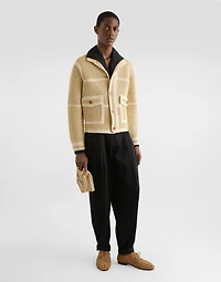 Three-button long-sleeved linen shirt