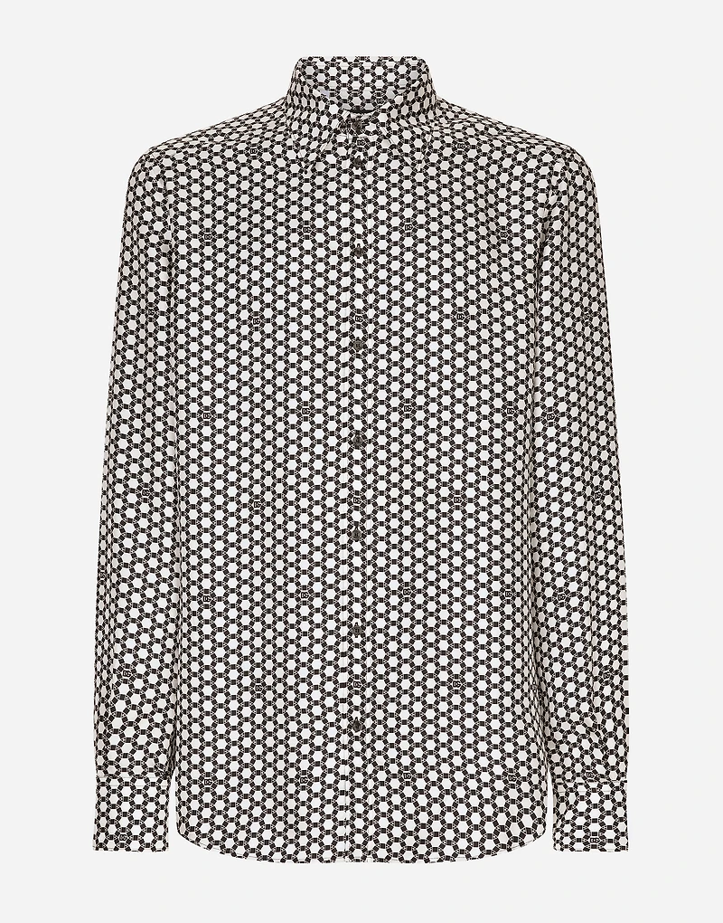 Silk Martini-fit shirt with DG print