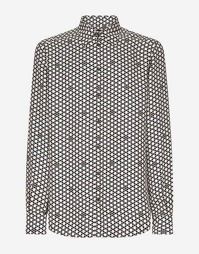 Silk Martini-fit shirt with DG print