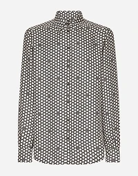 Silk Martini-fit shirt with DG print