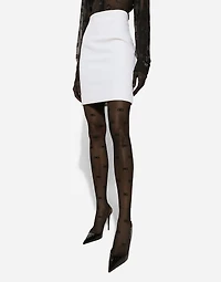 Straight-cut wool midi skirt