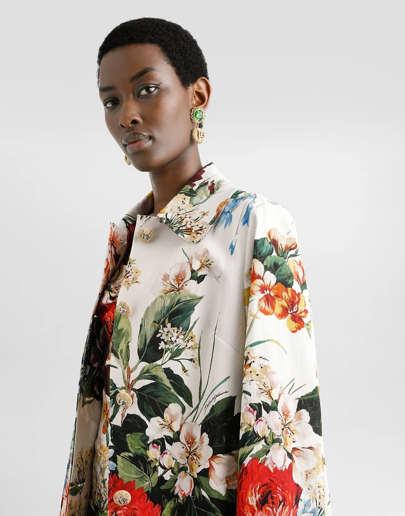 Bouquet flower print coat