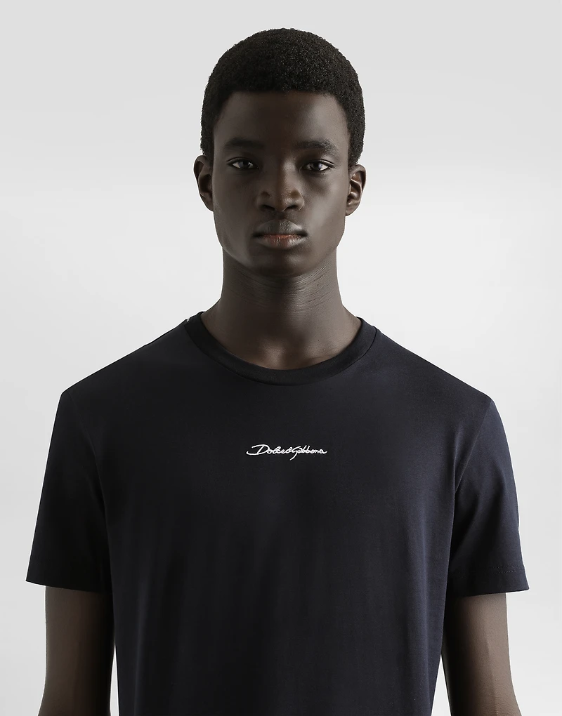 Cotton T-shirt with embroidered patch