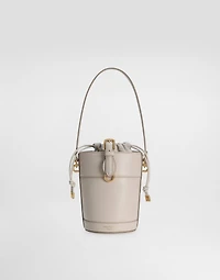 Capri bucket bag in calfskin and canvas