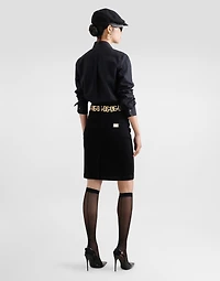 Cotton poplin shirt with lace inlay