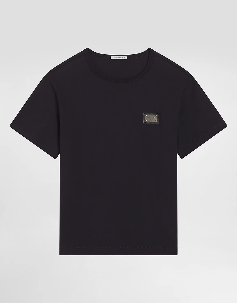 OversizedJerseyt-shirt with logo plaque