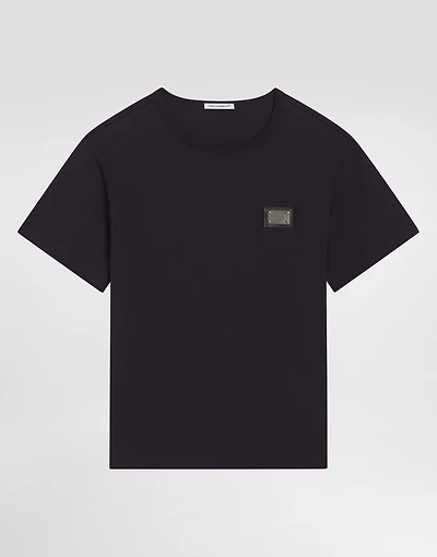 OversizedJerseyt-shirt with logo plaque