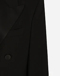 Double-breasted woolen jacket
