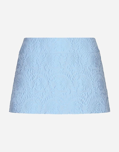 Floral quilted jacquard miniskirt