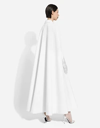 Double-breasted wool cape