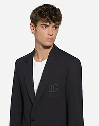 Single-breasted stretch jersey jacket