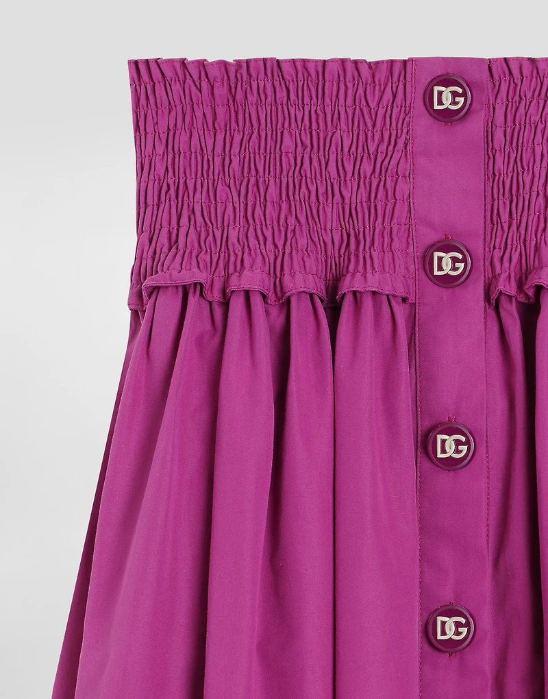 Poplin skirt with decorative buttons