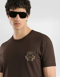 Cotton t-shirt with heraldic patch