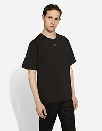 Cotton T-shirt with metal logo