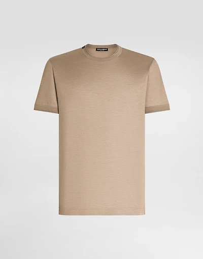 Short-sleeved silk t-shirt