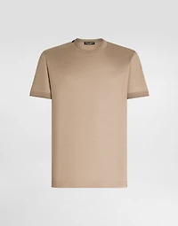 Short-sleeved silk t-shirt