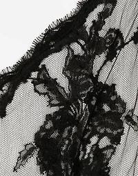 Chantilly lace one-shoulder blouse