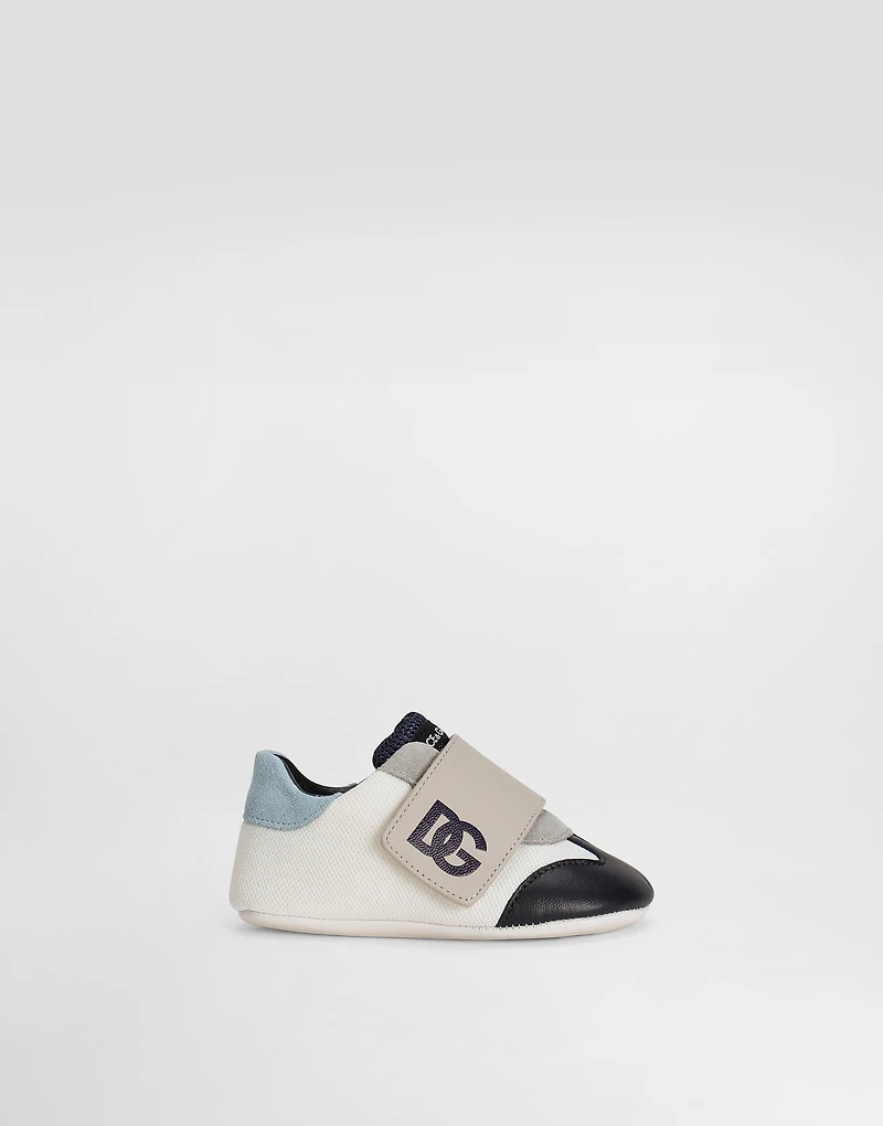 Mesh and split leather sneakers with DG logo
