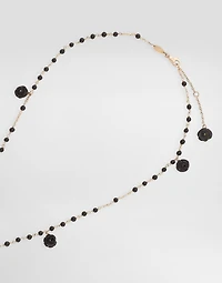  Sicily Rosary Necklace
 18-carat yellow gold, black sapphires and black jade
