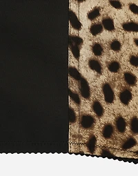 Leopard-print charmeuse bustier top