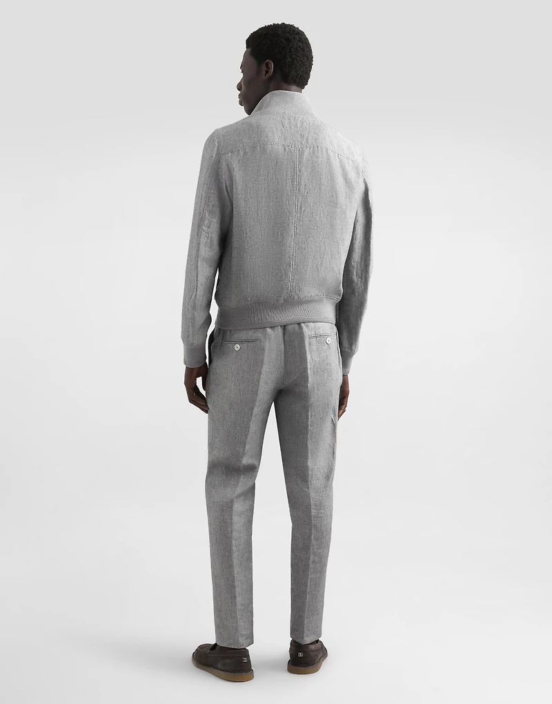 Washed linen canvas trousers
