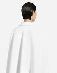 Double-breasted wool cape