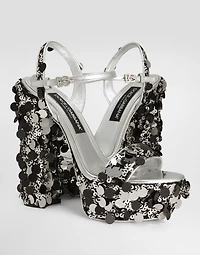 Sequined platform sandals
