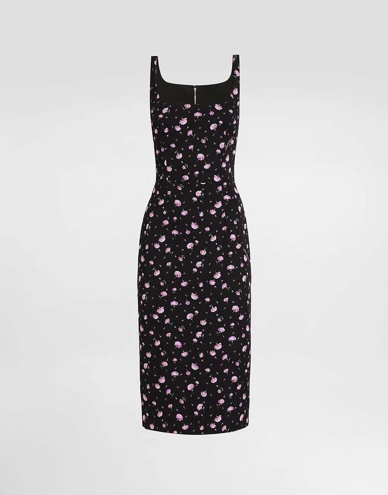 Carnations-print sheath dress